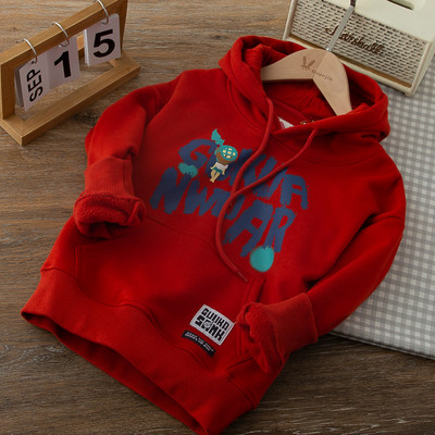 Berniuko palaidi megztiniai su gobtuvu su užrašais