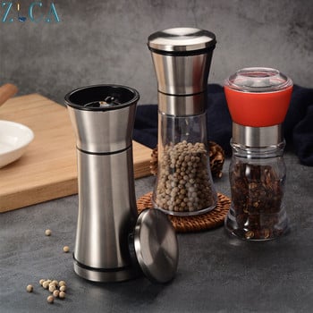 ZLCA Ръчна мелница за черен пипер, сол и подправки от неръждаема стомана Кухненски аксесоари за използване в ресторант, хотелска домашна кухня