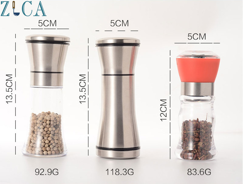 ZLCA nerūdijančio plieno rankinis pipirų druskos prieskonių malūnėlis virtuvės priedai, skirti naudoti restorane Viešbučio namų virtuvė