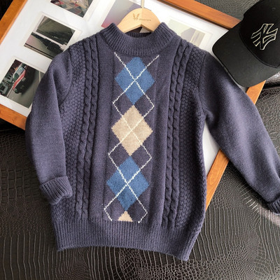 Pulover casual pentru copii cu gat rotund