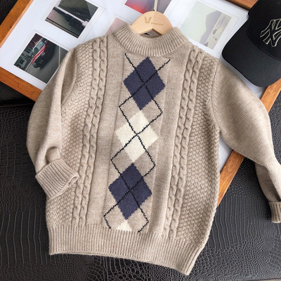 Pulover casual pentru copii cu gat rotund