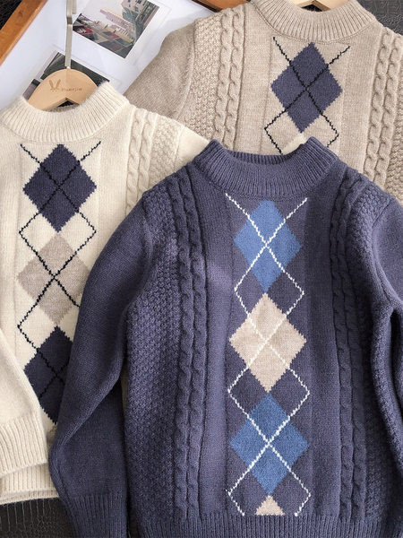 Pulover casual pentru copii cu gat rotund