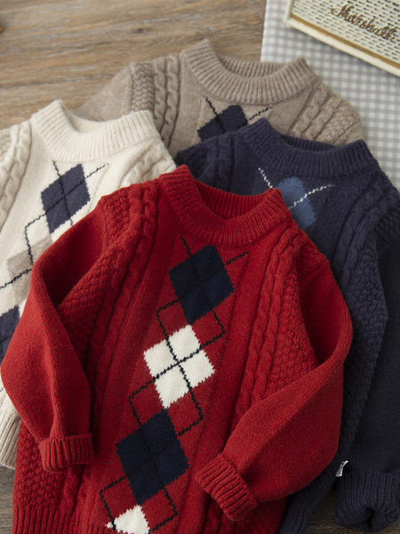 Pulover casual pentru copii cu gat rotund