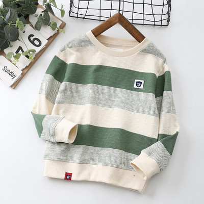 Pulover cu dungi pentru copii pentru baieti cu broderie