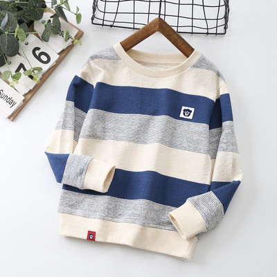 Pulover cu dungi pentru copii pentru baieti cu broderie