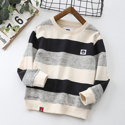 Pulover cu dungi pentru copii pentru baieti cu broderie