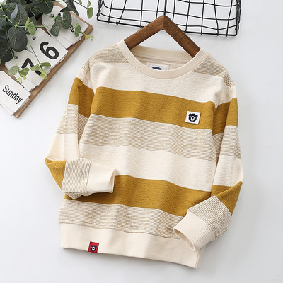 Pulover cu dungi pentru copii pentru baieti cu broderie