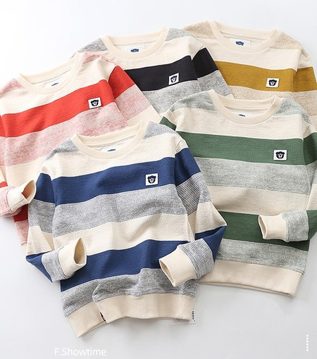 Pulover cu dungi pentru copii pentru baieti cu broderie