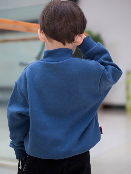 Pulover cu guler polo cu scris de toamnă pentru băieți