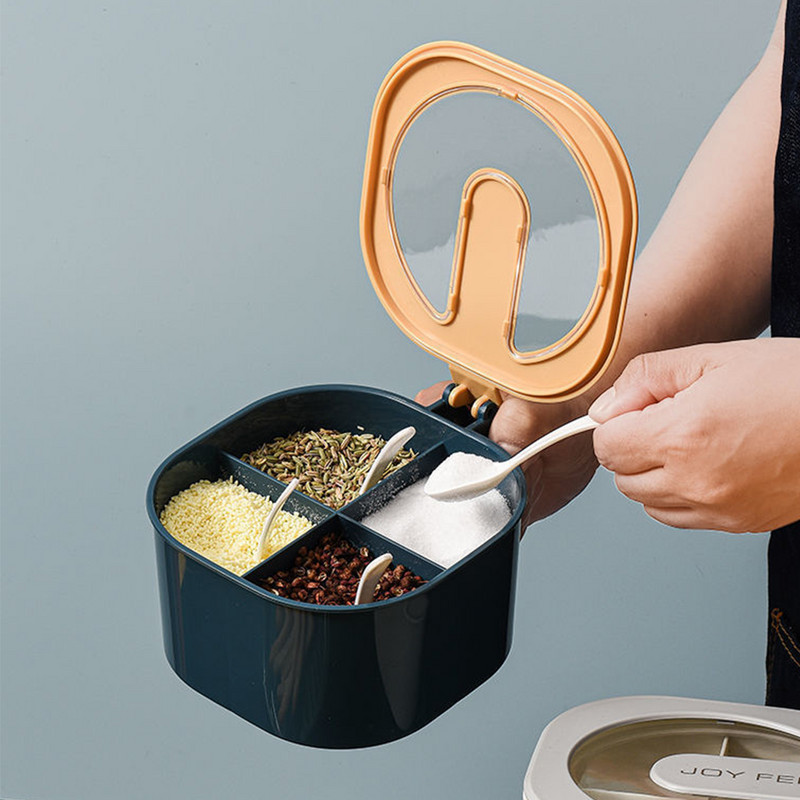 Borcan de condimente de sare și piper cu capac Recipient transparent pentru condimente Cutie de depozitare pentru condimente Cutii de condimente de dovleac Seturi de recipiente de bucătărie