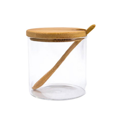 Üveg Tároló Üveg Só Cukorka Sütemény Babkávé Szervező Palack Fa Fedő Tartály Fűszerek Élelmiszer Gabonaüveg Konyhai Tároló RE