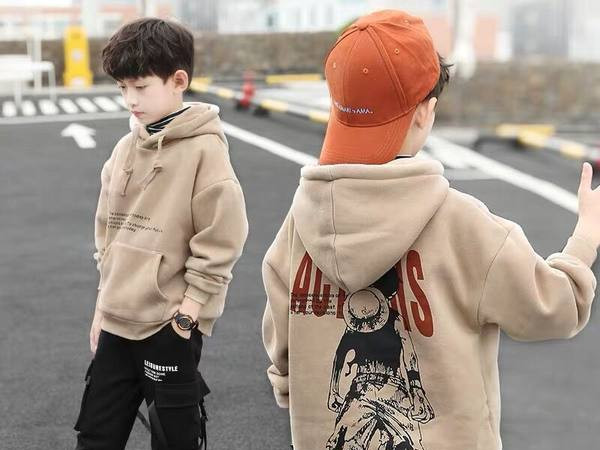 Îmbrăcăminte pentru copii băieți iarnă dublu-strat plus pulover pentru copii cald cu glugă cu glugă cămașă de iarnă de jos 2022 noi copii mari chinezești