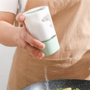 Κουζίνα ποσοτική αναδευτήρας αλατιού Βάζο καρύκευμα Εργαλείο πιπεριού δοχείο μπαχαρικών Τύπος ώθησης Αλάτι Έλεγχος φιάλης οργάνωσης μπαχαρικών