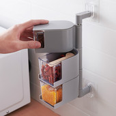 Kuhinjski zidni držač za organizatore začina Posuda za sol i papar Staklenke za začine Spremnik za začine Rotirajući alat za organizator začina