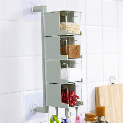 Kuhinjski zidni držač za organizatore začina Posuda za sol i papar Staklenke za začine Spremnik za začine Rotirajući alat za organizator začina