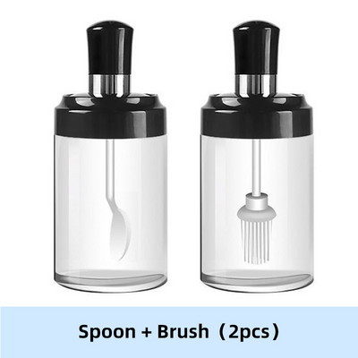 Staklo Kuhinjski set začina za začine Boce Sol i papar Žlica Staklenke Kist za ulje Posuda za med Posuda za hranu Posuda za pohranu Prozirni poklopac