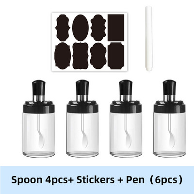 Staklo Kuhinjski set začina za začine Boce Sol i papar Žlica Staklenke Kist za ulje Posuda za med Posuda za hranu Posuda za pohranu Prozirni poklopac