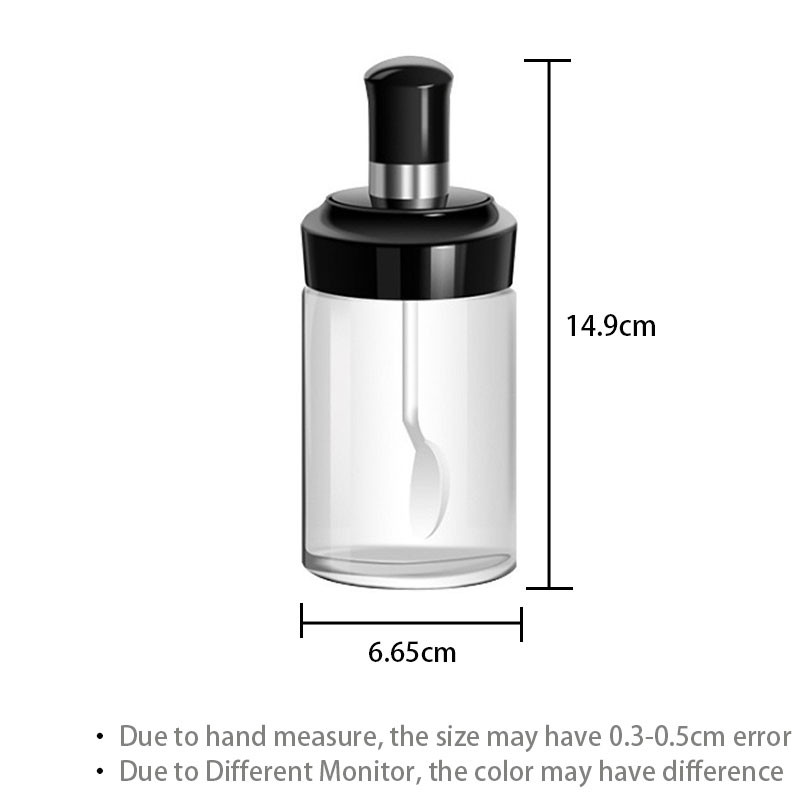 Condimente de sticlă Kit de condimente de bucătărie Sticle Sare și piper Linguri Borcane Perie pentru ulei Recipient pentru miere Set alimente Depozitare Capac transparent