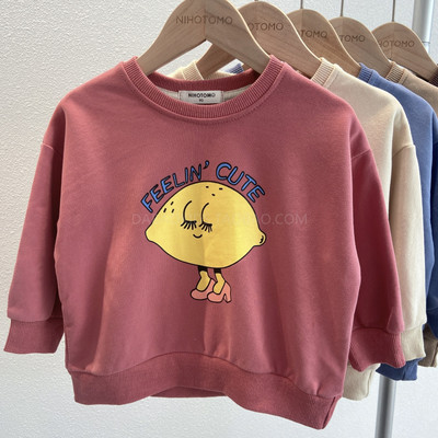 Bluza casual pentru copii cu gat rotund si imprimeu