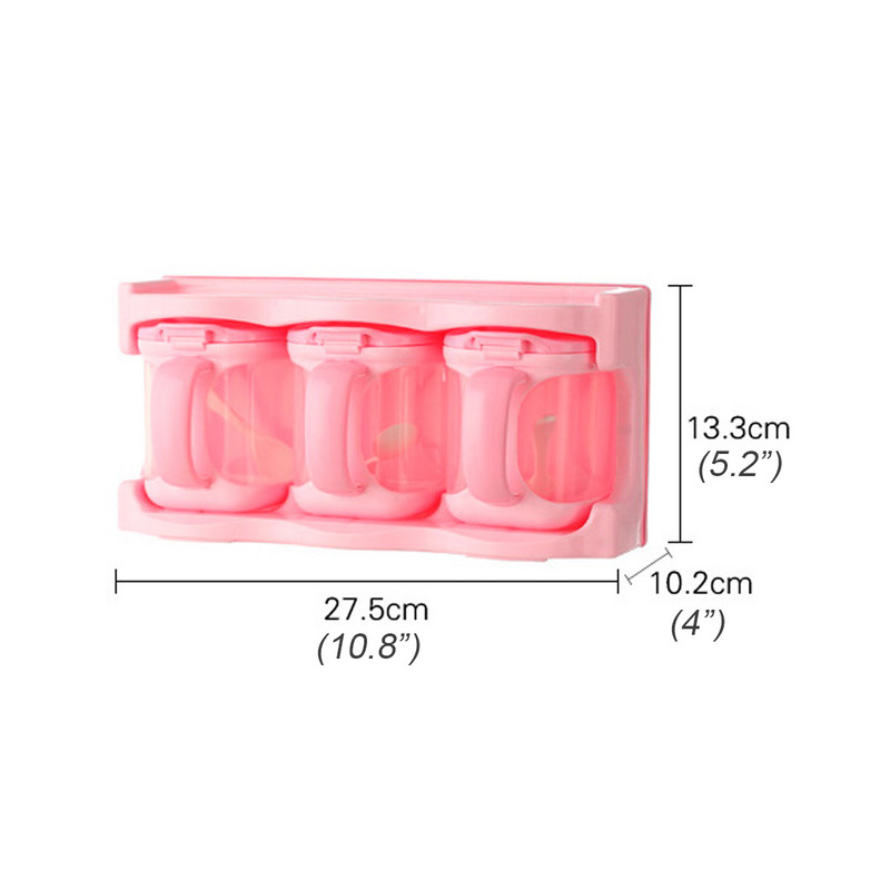 2/3/4 Grile Organizator de Bucătărie Cutii de depozitare cu linguri Borcan de condimente de zahăr transparent Sticlă de sare Accesorii de bucătărie