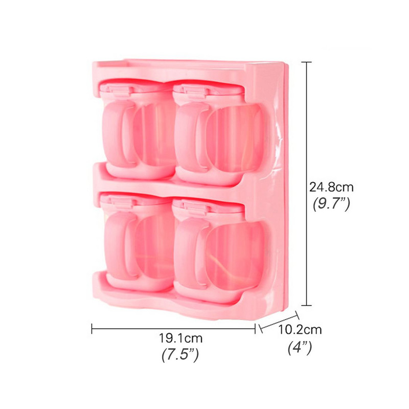 2/3/4 Grile Organizator de Bucătărie Cutii de depozitare cu linguri Borcan de condimente de zahăr transparent Sticlă de sare Accesorii de bucătărie