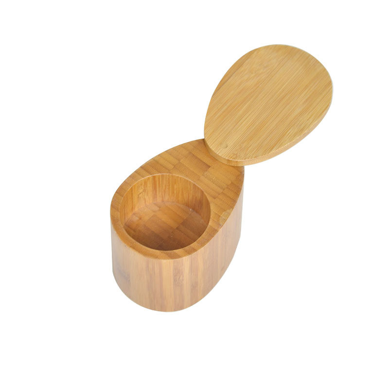 Bambuko laikymo dėžutė prieskonių indelis Druskos plaktuvas Virtuvės reikmenys Bambuko medinis prieskonių stiklainis cukraus dubuo su šaukštų rinkiniu prieskonių puodu