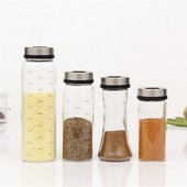 Condimente creative din sticlă pot sare susan solid sigiliu condiment sticla piper agitator cu capac rotativ borcan de condimente unelte de bucătărie