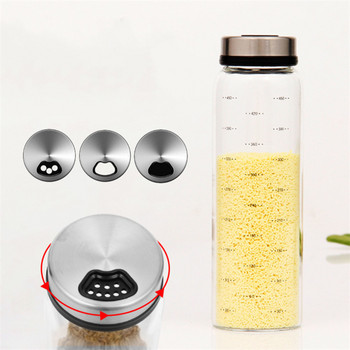 Creative Glass Seasoning Can Salt Sesame Solid Bottle Bottle Pepper Shaker με περιστροφικό καπάκι Βάζο μπαχαρικών Εργαλεία κουζίνας