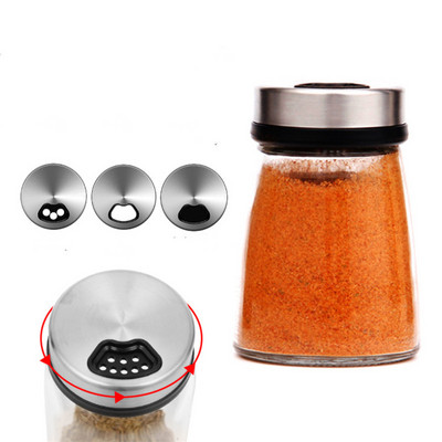 Condimente creative din sticlă pot sare susan solid sigiliu condiment sticla piper agitator cu capac rotativ borcan de condimente unelte de bucătărie