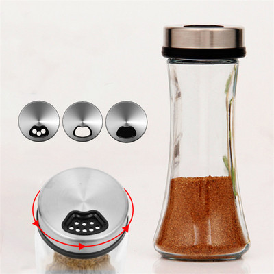 Condimente creative din sticlă pot sare susan solid sigiliu condiment sticla piper agitator cu capac rotativ borcan de condimente unelte de bucătărie