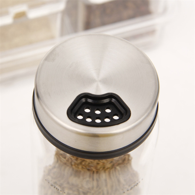 Condimente creative din sticlă pot sare susan solid sigiliu condiment sticla piper agitator cu capac rotativ borcan de condimente unelte de bucătărie
