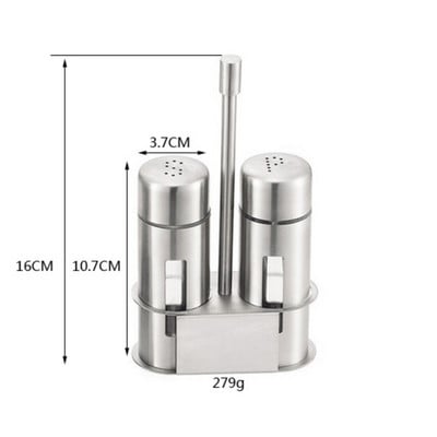 Castor Borcane de condimente din oțel inoxidabil Set agitator de sare piper cu suport Cutie de condimente Sticla de ulei de condimente Ustensile de gătit de bucătărie