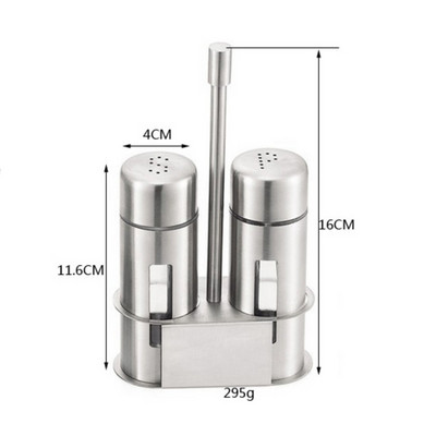 Castor Borcane de condimente din oțel inoxidabil Set agitator de sare piper cu suport Cutie de condimente Sticla de ulei de condimente Ustensile de gătit de bucătărie