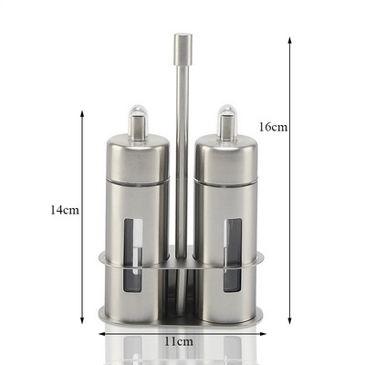 Castor Borcane de condimente din oțel inoxidabil Set agitator de sare piper cu suport Cutie de condimente Sticla de ulei de condimente Ustensile de gătit de bucătărie