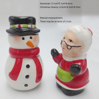 Kézzel készített kerámia festett só-borsszóró készlet - Mikulás, hóember, pulyka, pingvin, mézeskalács ember szakács, sütőtök, koponya