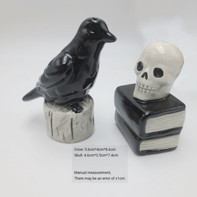 Kézzel készített kerámia festett só-borsszóró készlet - Mikulás, hóember, pulyka, pingvin, mézeskalács ember szakács, sütőtök, koponya