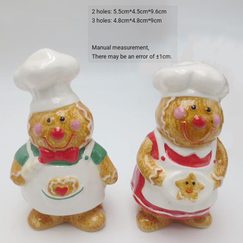 Kézzel készített kerámia festett só-borsszóró készlet - Mikulás, hóember, pulyka, pingvin, mézeskalács ember szakács, sütőtök, koponya