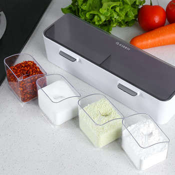 Стелаж за консервирана сол Кутия за съхранение Инструменти за захар Подправки Кухненска кутия Кухненска сол Кутия за захар и подправки Стенен тип чекмедже