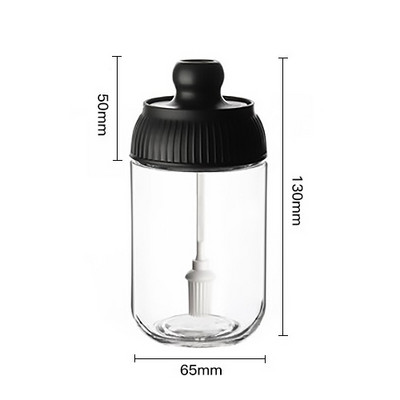 Borcane de condimente din sticlă Borcane de depozitare pentru sare și piper Borcane cu perie pentru ulei Borcane cu miere Borcane pentru depozitarea mirodenilor Accesorii creative de bucătărie