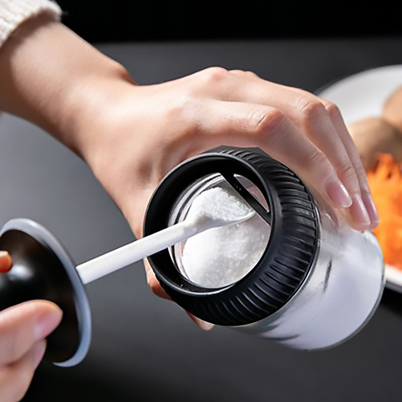 Borcane de condimente din sticlă Borcane de depozitare pentru sare și piper Borcane cu perie pentru ulei Borcane cu miere Borcane pentru depozitarea mirodenilor Accesorii creative de bucătărie