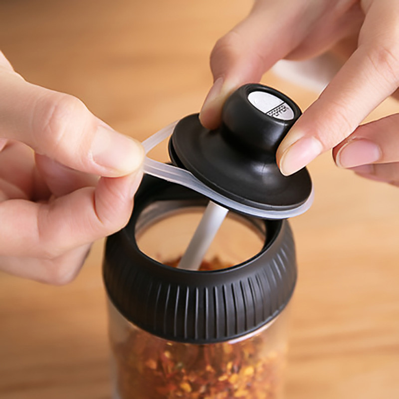 Borcane de condimente din sticlă Borcane de depozitare pentru sare și piper Borcane cu perie pentru ulei Borcane cu miere Borcane pentru depozitarea mirodenilor Accesorii creative de bucătărie