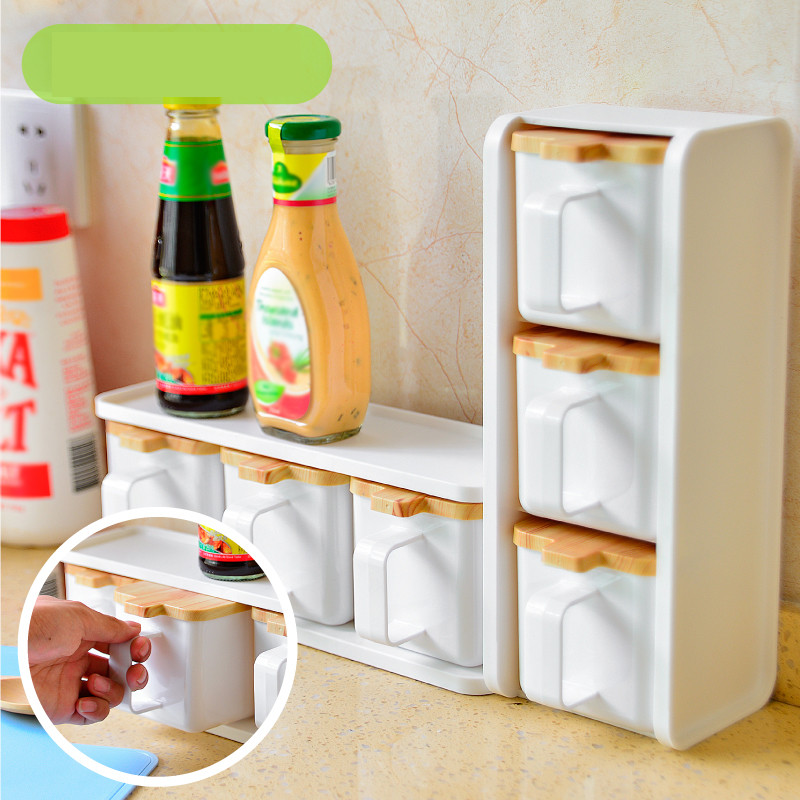 Set de suport pentru cutie de condimente de bucătărie sare transparentă, piper, chimen, pudră, suport de depozitare pentru condimente, borcan pentru condimente, instrumente de organizare pentru ierburi