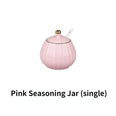 Keramički set staklenki za začine Staklenka za pohranu u kućanstvu Staklenka za sol Kuhinjski pribor Kreativna kutija za začine Kombinacija staklenki za sol