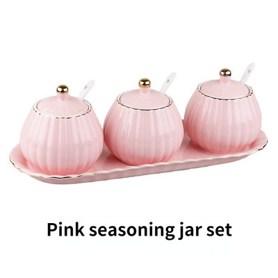 Keramički set staklenki za začine Staklenka za pohranu u kućanstvu Staklenka za sol Kuhinjski pribor Kreativna kutija za začine Kombinacija staklenki za sol