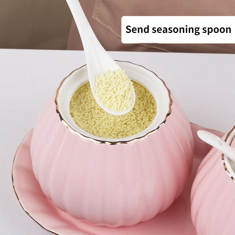 Keramički set staklenki za začine Staklenka za pohranu u kućanstvu Staklenka za sol Kuhinjski pribor Kreativna kutija za začine Kombinacija staklenki za sol