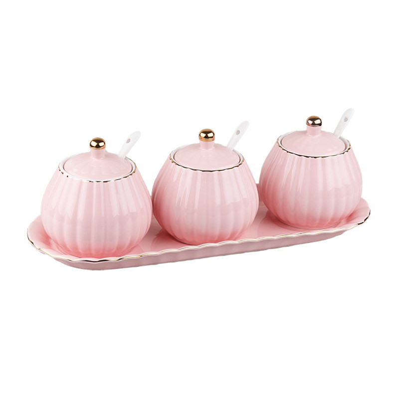 Keramički set staklenki za začine Staklenka za pohranu u kućanstvu Staklenka za sol Kuhinjski pribor Kreativna kutija za začine Kombinacija staklenki za sol