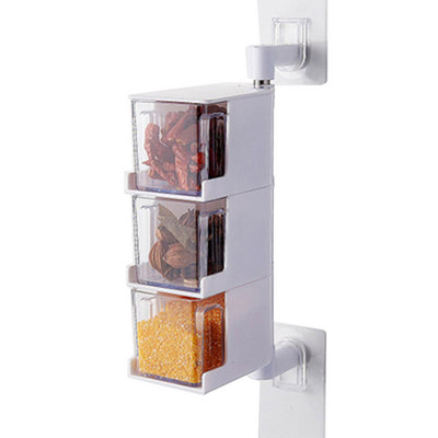 Okretna kutija za pohranu začina Zidna višeslojna kutija za začine Staklenka za sol Organizator boca za začine Kuhinjski pribor