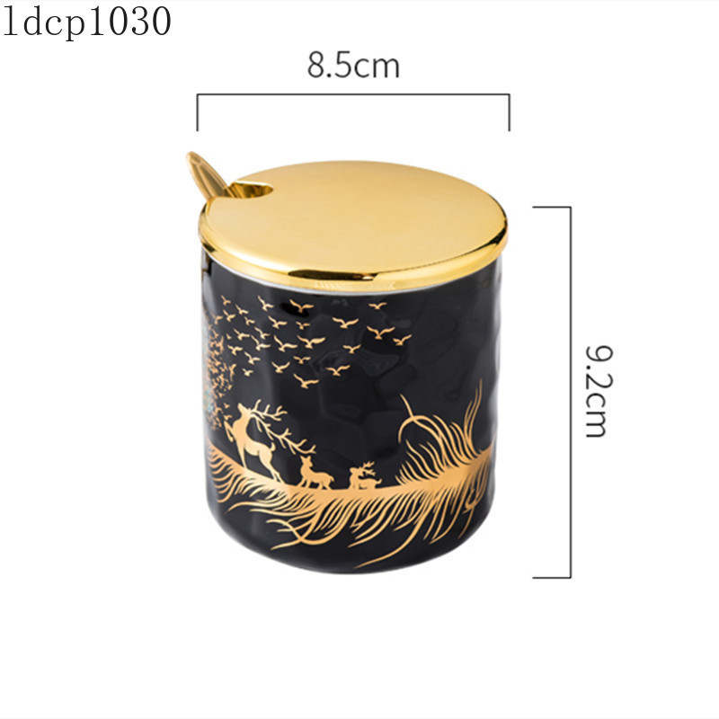 Borcan de condimente de bucătărie din trei piese cu tavă Sticlă de condimente din ceramică Borcane de depozitare pentru sare și piper Instrumente creative pentru condimente pentru acasă