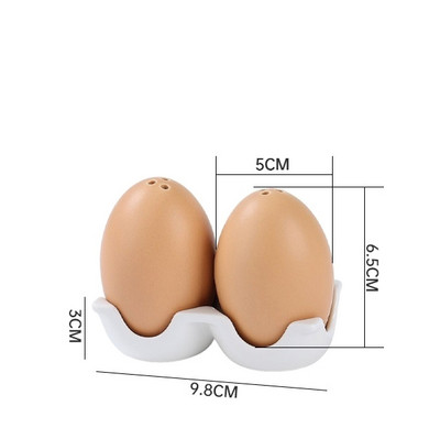 Kūrybinės keramikos kiaušinių modelio prieskoniai Cruet dekoratyvinis porcelianinis druskos ir pipirų ratukas virtuvės prieskonių buteliuko valgomojo stalas