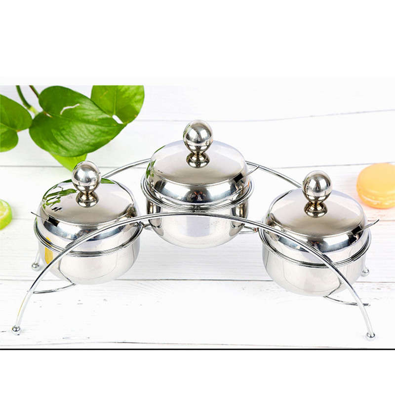 Set borcan de condimente Gadget de bucătărie de uz casnic Organizare Container din oțel inoxidabil Sare Zahăr Condimente Suport Suport Set